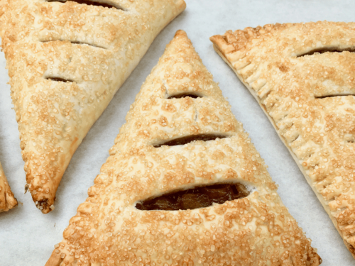 Close up of freshly baked apple hand pies