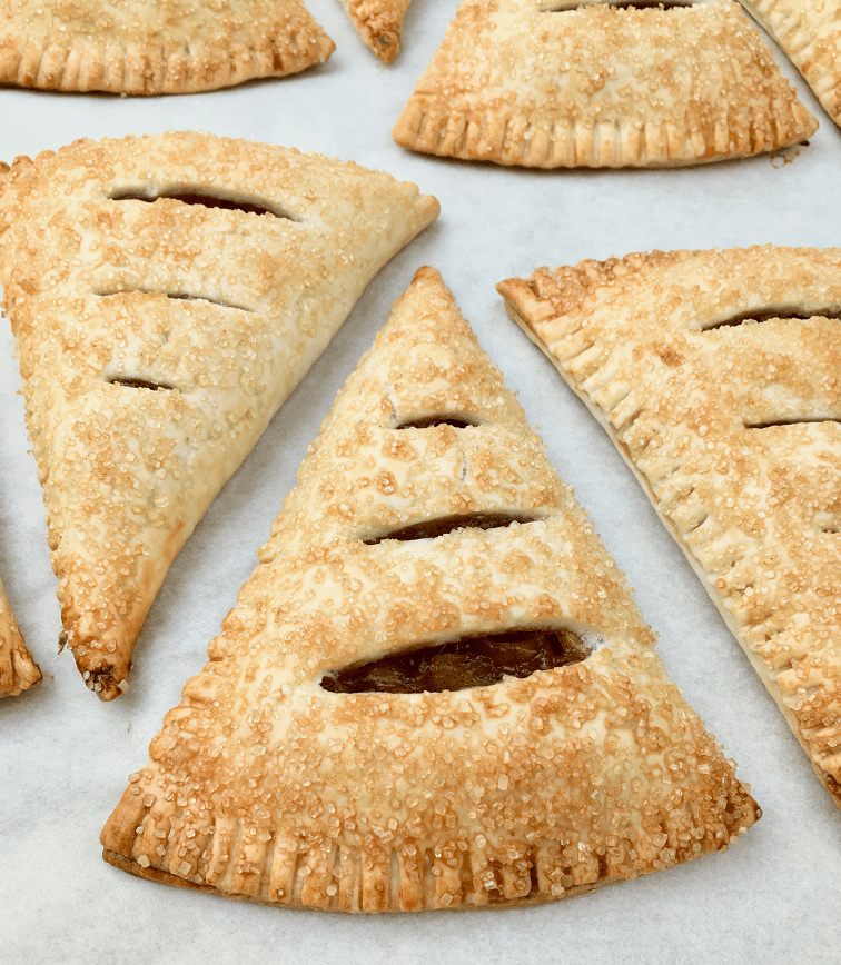 Close up of freshly baked apple hand pies