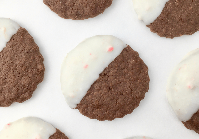 Peppermint Bark Shortbread Cookies