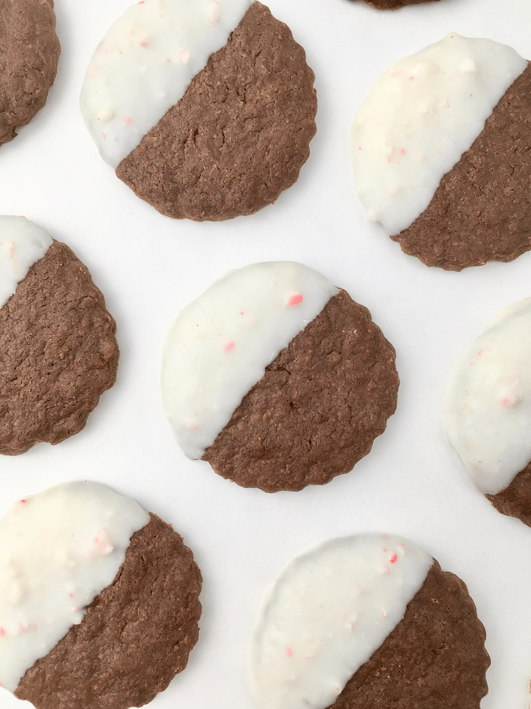 Peppermint Bark Shortbread Cookies