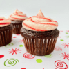 Finished chocolate peppermint bark cupcake.